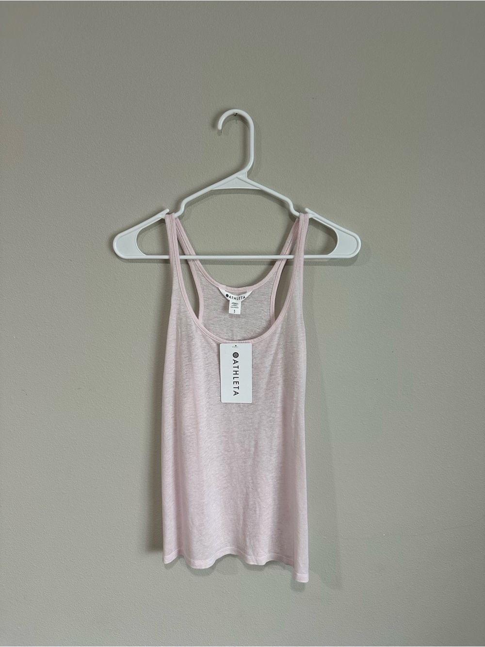 Athleta Linen Getaway Tank in Shell Pink Sz Small